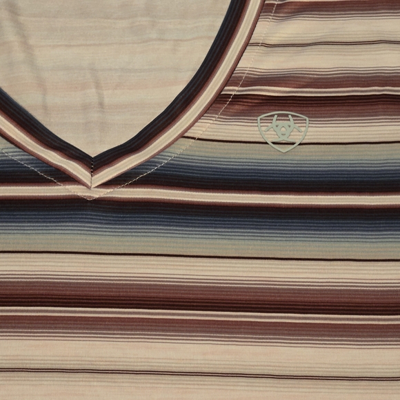 Ariat Multicolor Striped V-Neck Tee - Picture 2 of 10